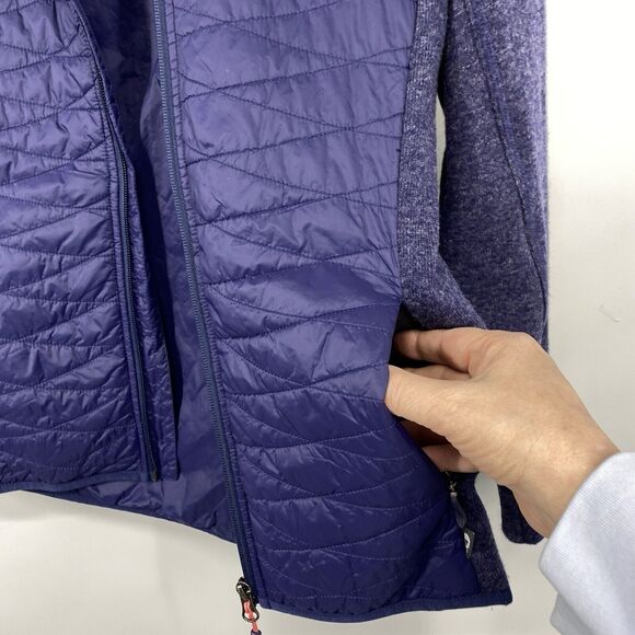 McKinley Womens Wool Puffer Jacket size Small Blue Hooded Full Zip - Picture 10 of 13